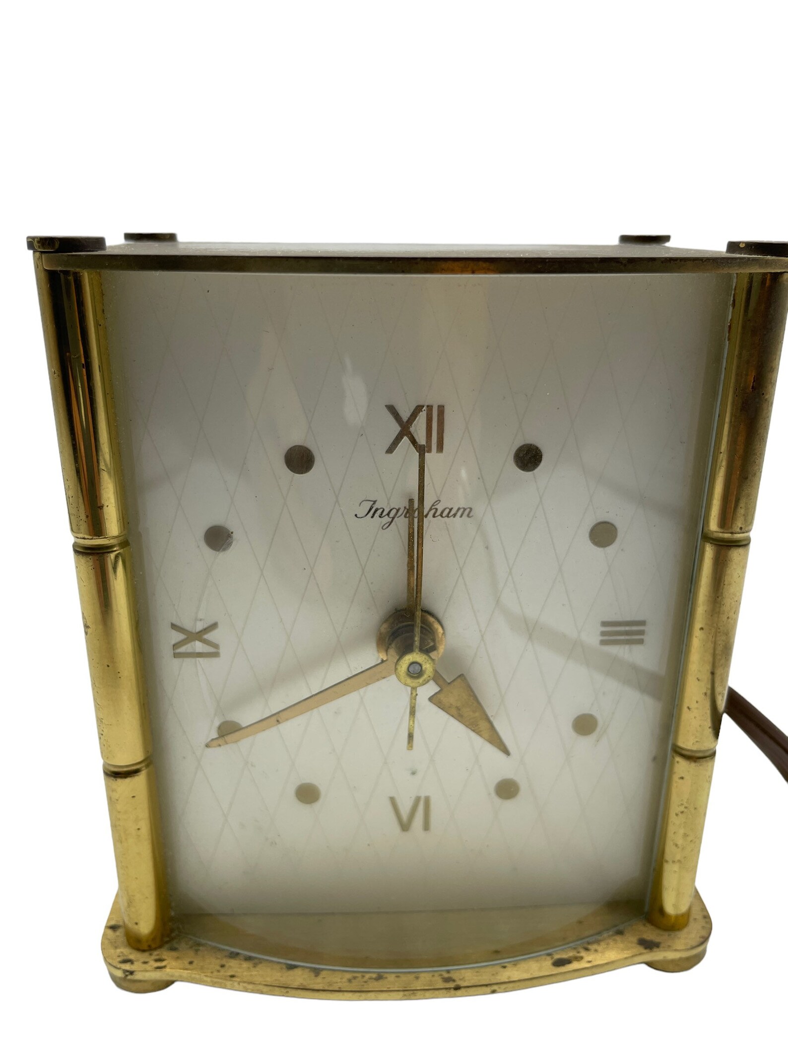 Vintage Ingraham Alarm Clock Mantle Table Clock With a Brass Etsy