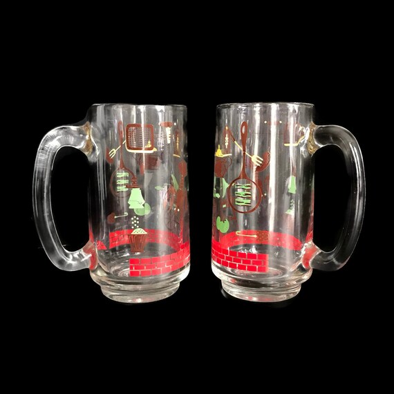 retro glass mugs