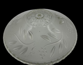 Vintage 1970s Frosted Glass Ceiling Light Cover, Round White, 12 Inches