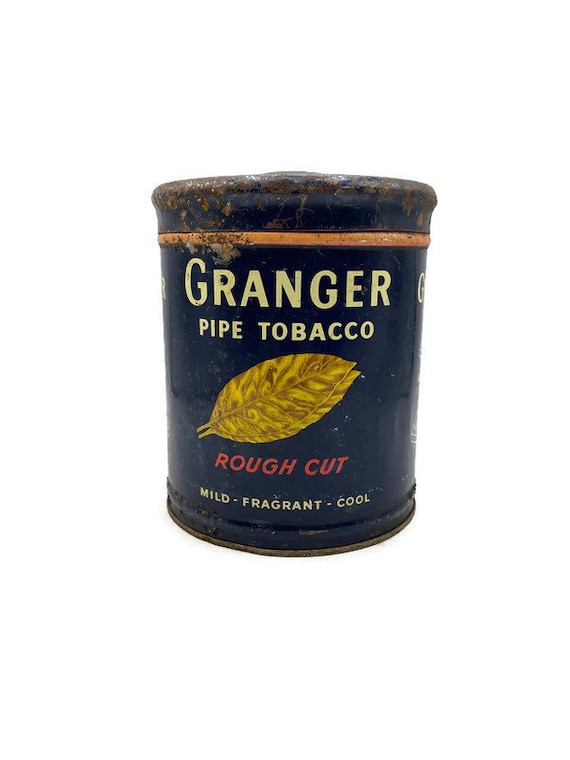 Vintage 1950s Granger Pipe Tobacco Tin, Pointer Dog Decor