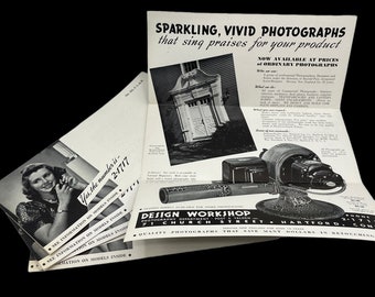 Vintage 1930er Jahre Fotografie Werbebroschüren: Design Workshop, Hartford - Lot von 5