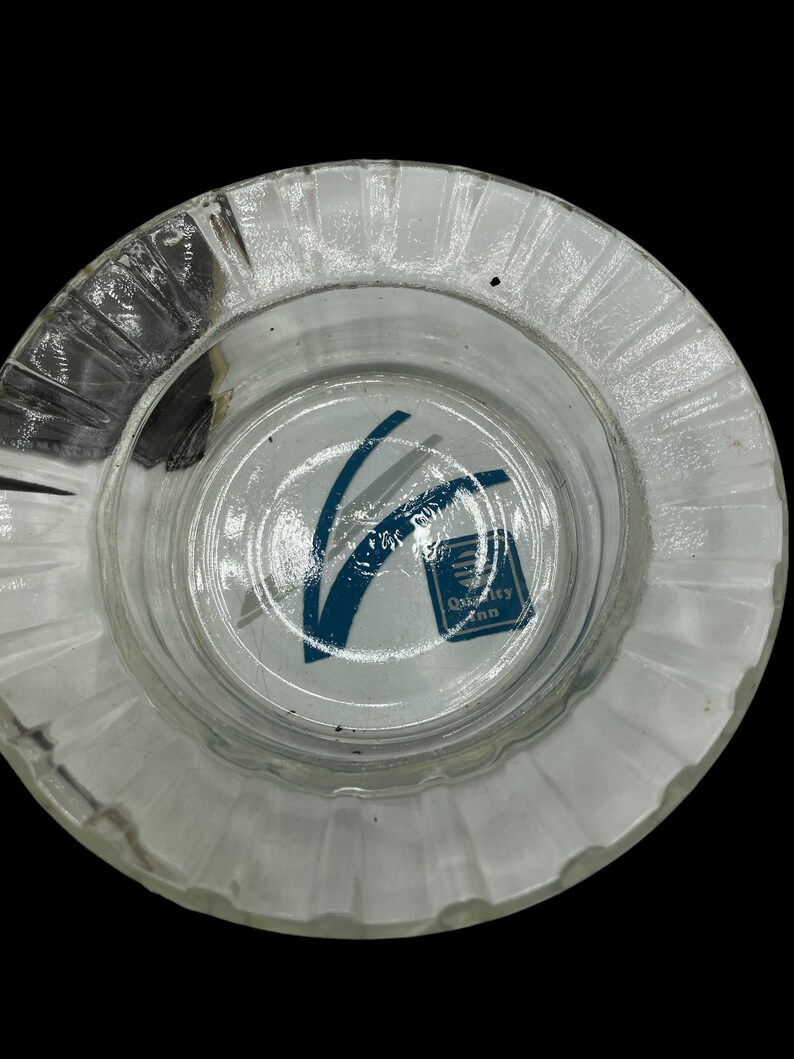 Vintage Ashtray Lot Six Glass Ashtrays Quality Inn Etsy