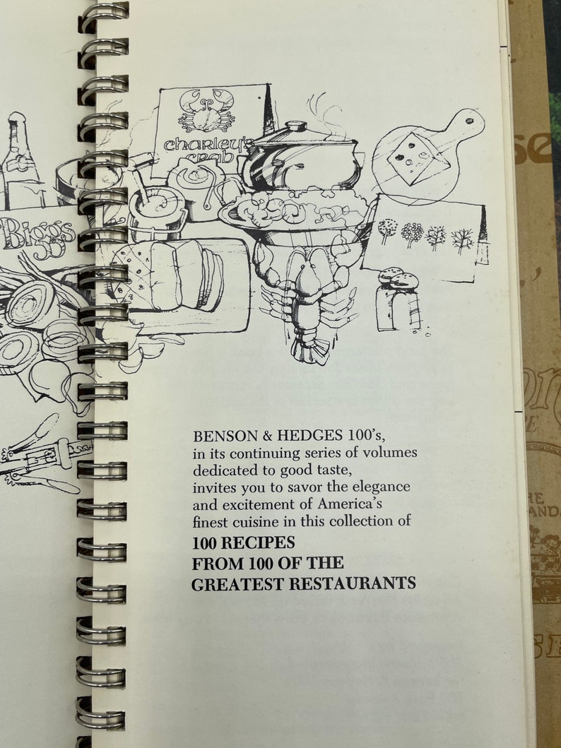 Benson And Hedges Recipes From Great American Inn Cookbook Vintage Australia