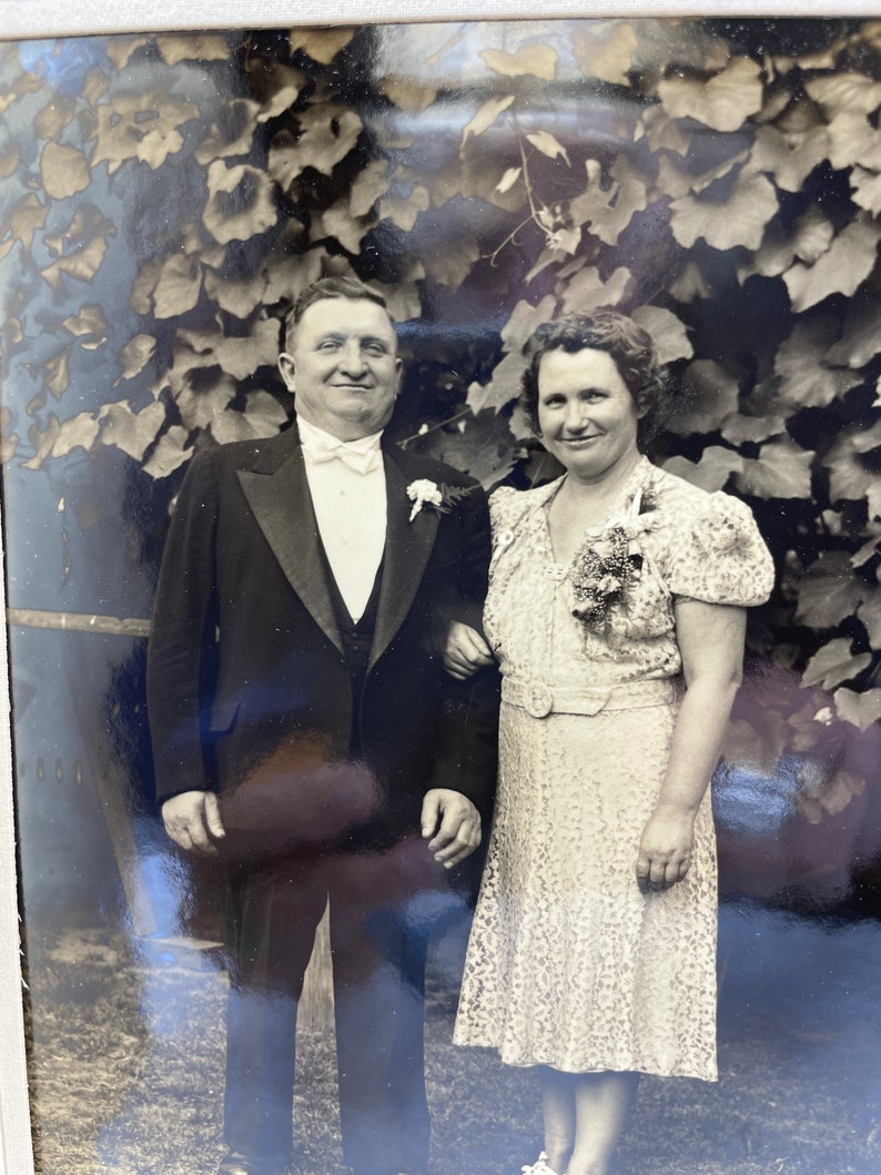 Vintage 1930s Couple Portrait Black And White Photo In Folder Etsy