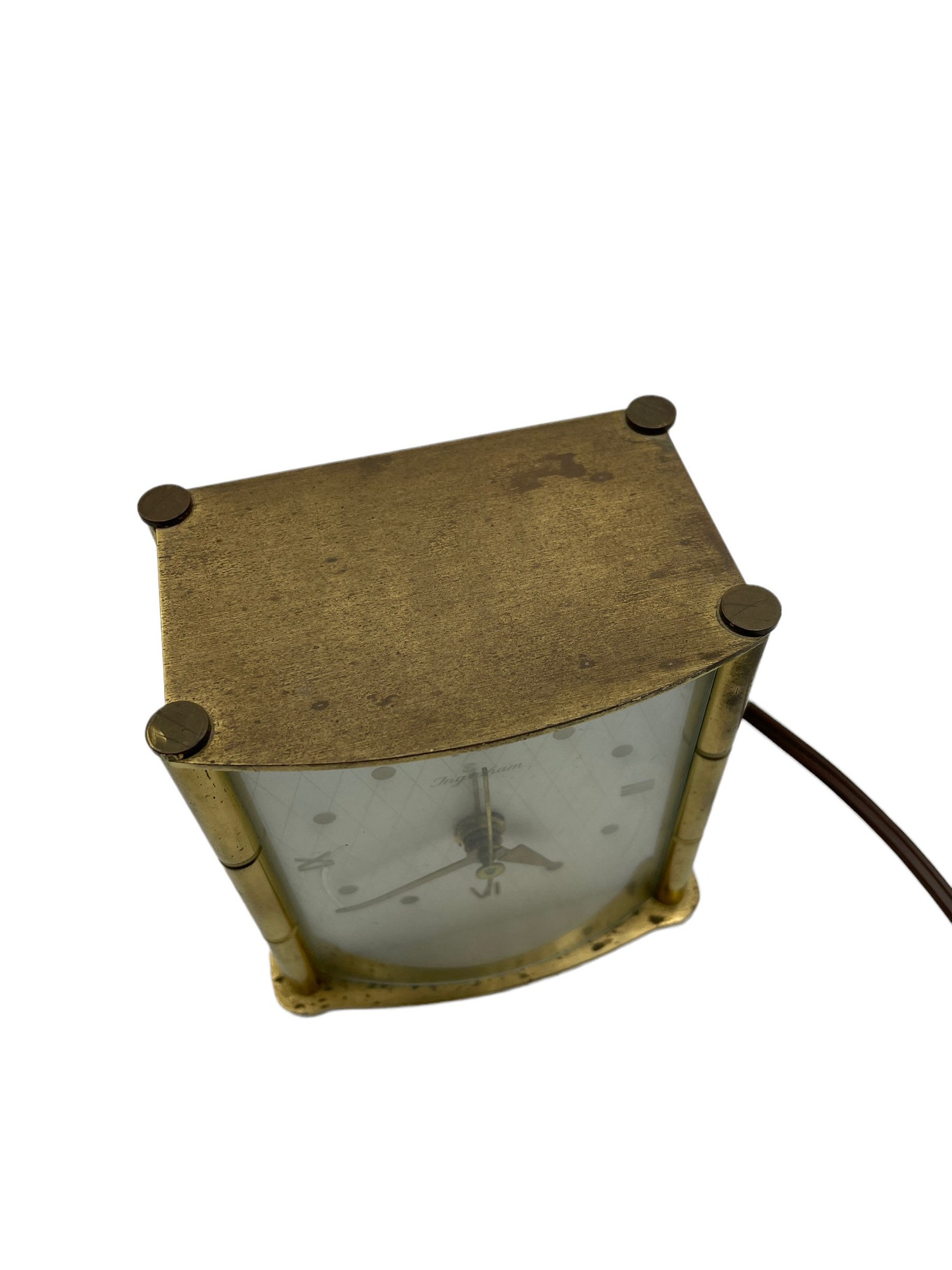 Vintage Ingraham Alarm Clock Mantle Table Clock With a Brass Etsy