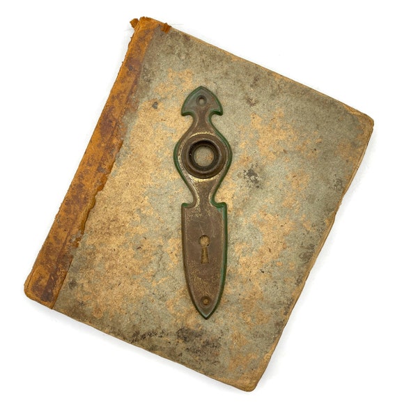 Vintage Metal Keyhole, Escutcheon Plate, Old Door Hardware, Door Knob, Rusty Metal Salvage Hardware, Old Home Restoration, Door Plate
