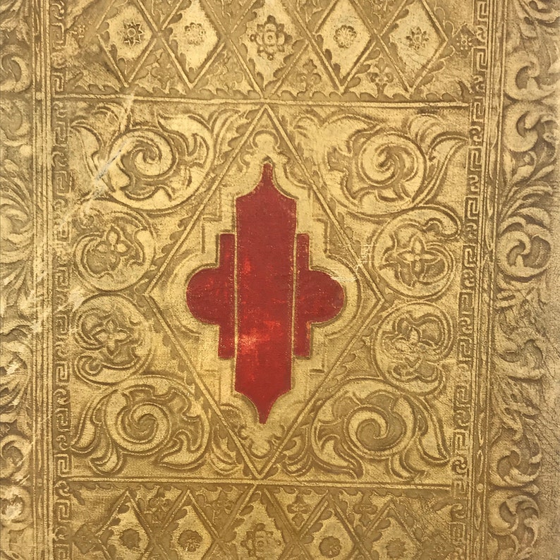 Vintage Old Book Cover Embossed Cloth Book Cover Gold Book Etsy