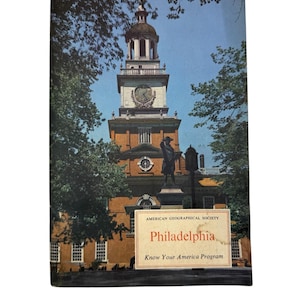 Vintage 1958 American Geographical Society Booklet on Philadelphia, Know Your America, American History, Stickers, Illustrated