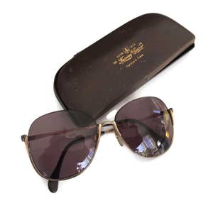 Vintage Sunglasses West Germany Wire Half Rims Prescription Lens Eyeglass Case Gold Rims Nordic Style Frames West German Sunglasses image 2