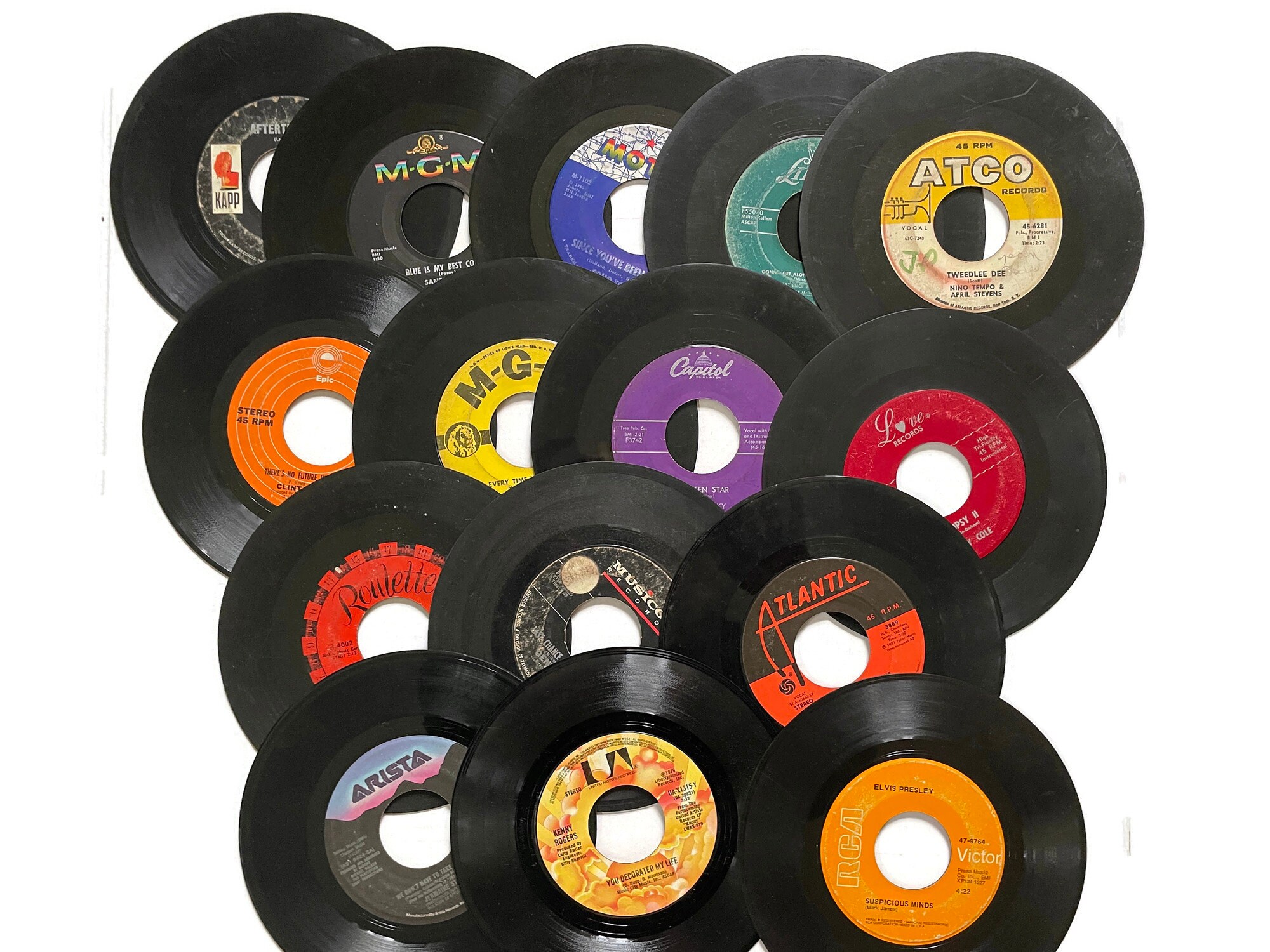 Assorted Vintage Record Lot of 15 Vinyl Records 45 RPM | Etsy