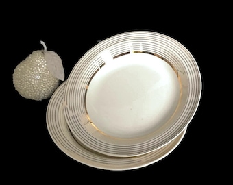 Vintage TS&T Ivory Bowls: 22K Gold Trim, Set of 2