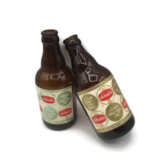 Download Vintage 1960s Schaefer Beer Bottles Vintage Breweriana Brown Etsy