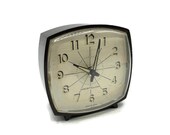 Vintage Clock, Westclox Brown Alarm Clock, NON-WORKING, Wind Up, Old Clock Shelf Decor, Small Plastic Body Clock, Clock Parts, Needs Repair