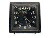 Vintage Clock, 1940s Westclox Square Metal Alarm Clock with Luminous Dial, Wind Up Clock, NON WORKING, Shelf Decor, Needs Repair Clock Parts