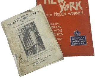 Vintage 1940s New York City Guide, Discover New York, Helen Worden, 1943 Booklet, Guide for Men and Women of the Armed Forces, Restaurants