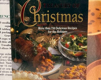 Vintage Treasury of Christmas Cookbook, 750 Recipes, Deluxe Hardcover Edition, Brand Names