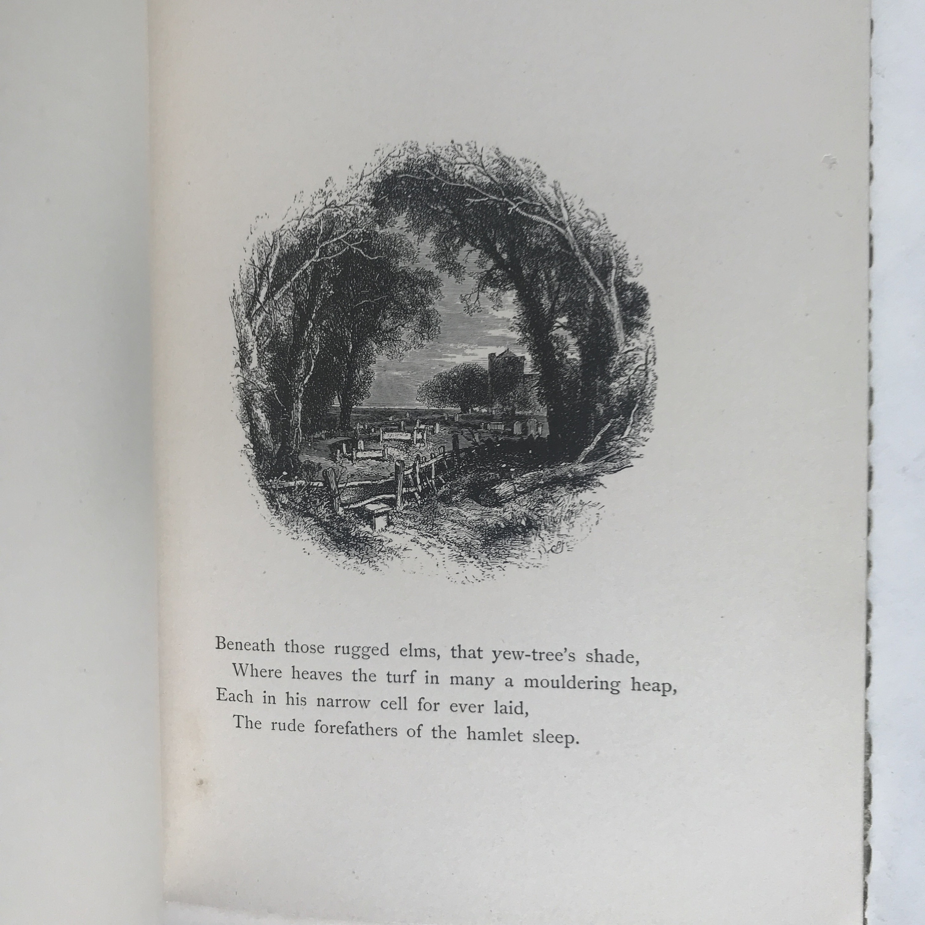 Antique Illustrated Poetry Book: Gray's Elegy, 1888 Victorian