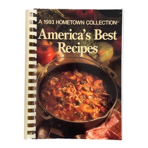 Vintage Community Cookbook, America&#39;s Best Recipes, 1993 Hometown Collection, Local Recipes Book, Regional Cooking, Spiral Fundraiser