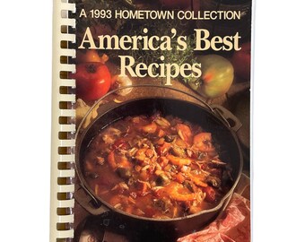 Vintage Community Cookbook, America's Best Recipes, 1993 Hometown Collection, Local Recipes Book, Regional Cooking, Spiral Fundraiser