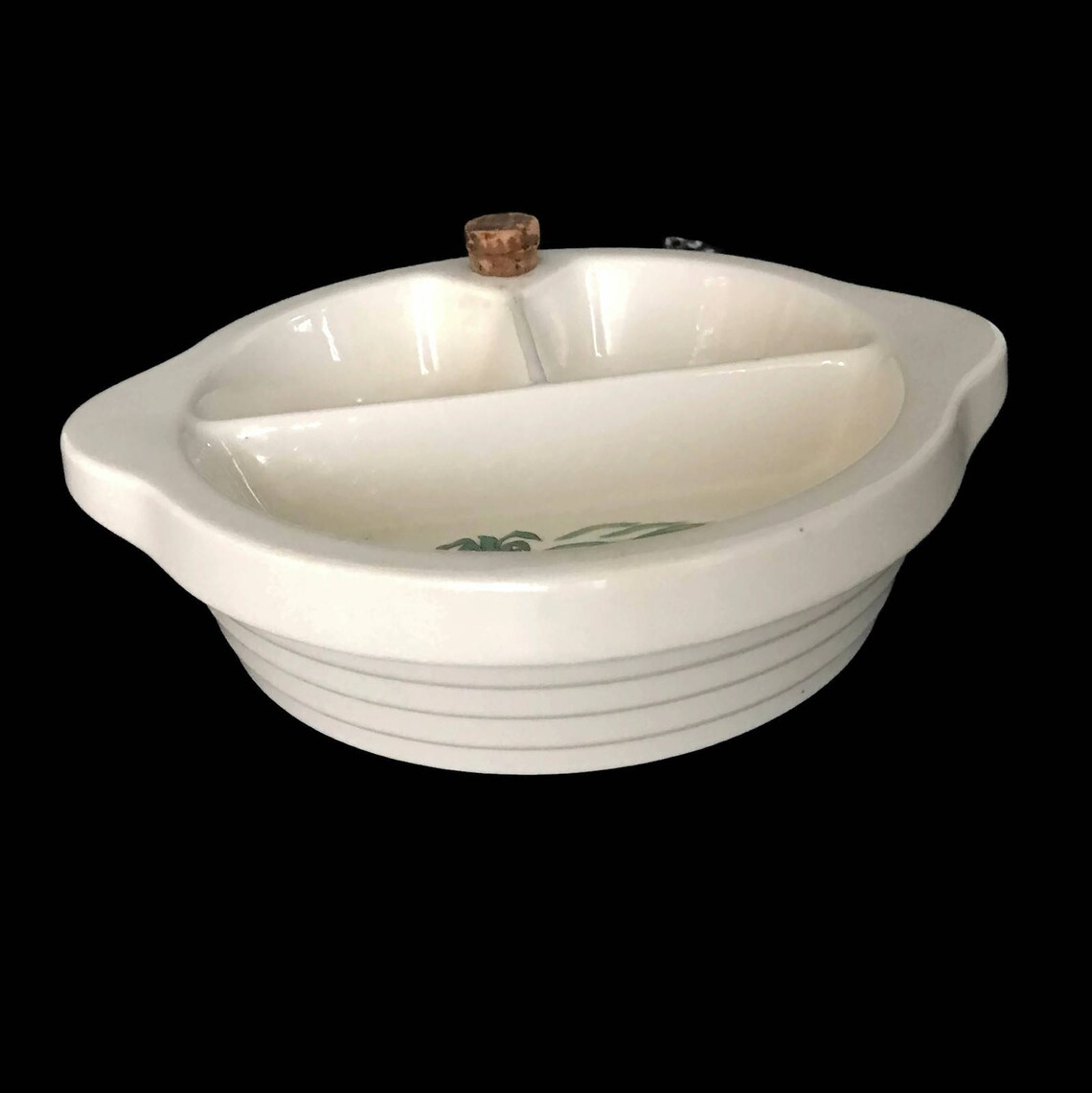 Vintage 40s Baby Dish Divided Dish With Decals Excello Ceramic Etsy