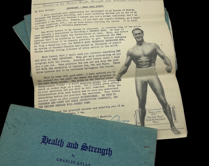 Charles Atlas 1930s Health and Strength Series Mail Order Body Building Course Vintage Healthy