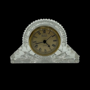 Vintage Godinger Leaded Crystal Legends Clock, Table Bedside Clock