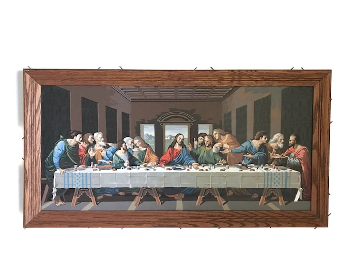 Vintage Paint by Number Last Supper Wood Frame Completed PBN Etsy