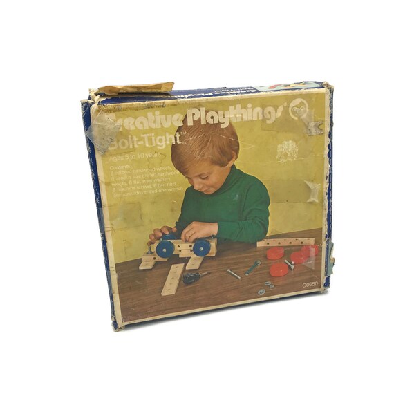 Vintage Wood Toy Creative Playthings Bolt tight Wooden Car Ages