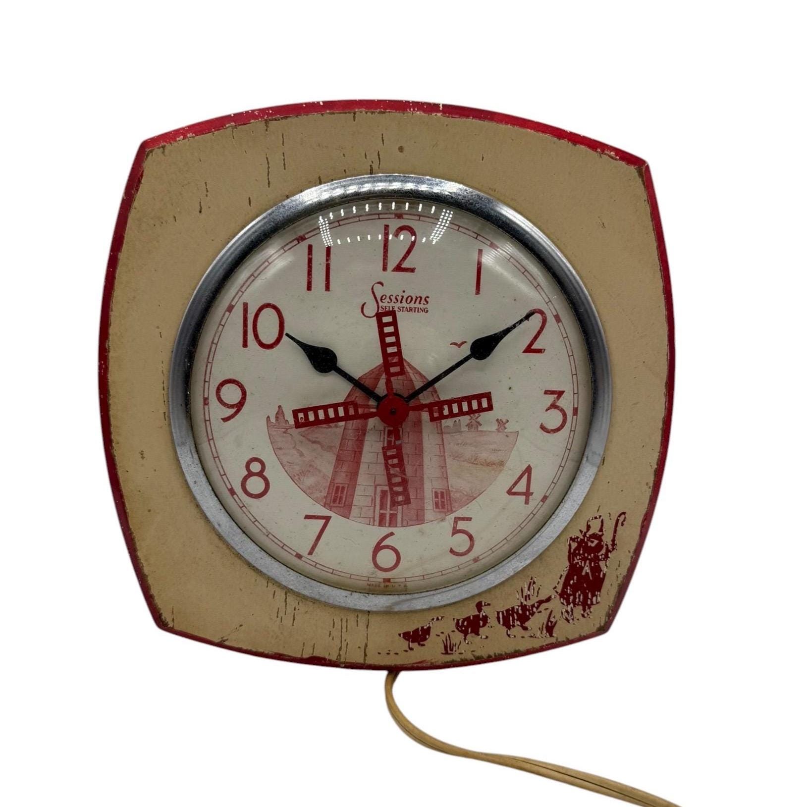 Wood Clock 50s - Etsy