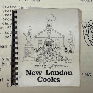 Livre de cuisine communautaire vintage « New London Cooks » - Bicentenaire de 1979