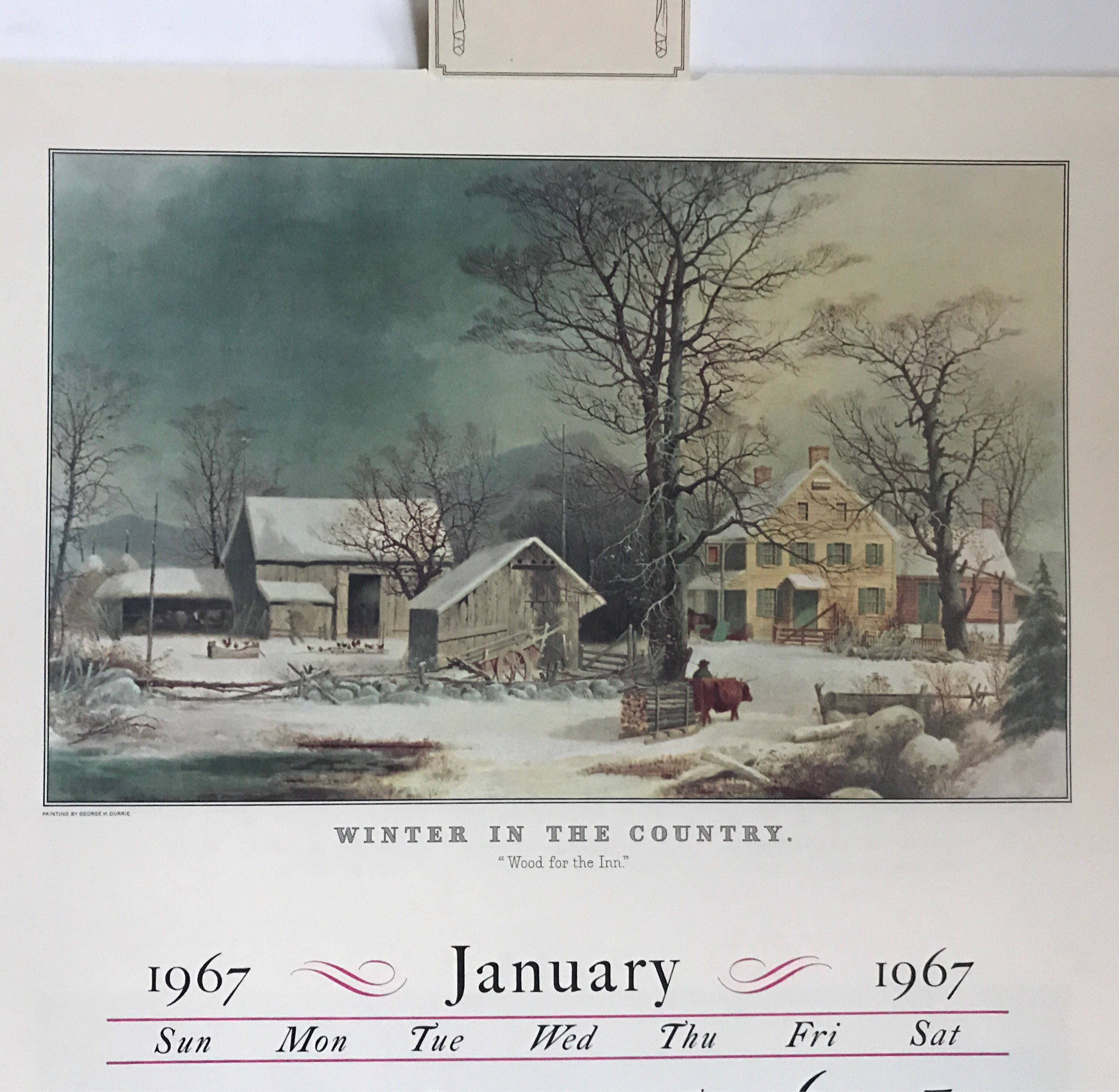 Vintage 1967 Wall Calendar Currier & Ives Travelers Insurance | Etsy