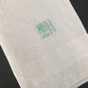Vintage Linen Guest Towel: Monogrammed Embroidered Hand Towel