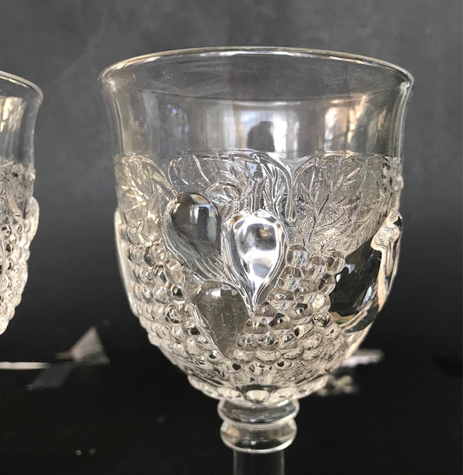 Vintage Westmoreland Della Robbia Clear Goblets Glassware Etsy