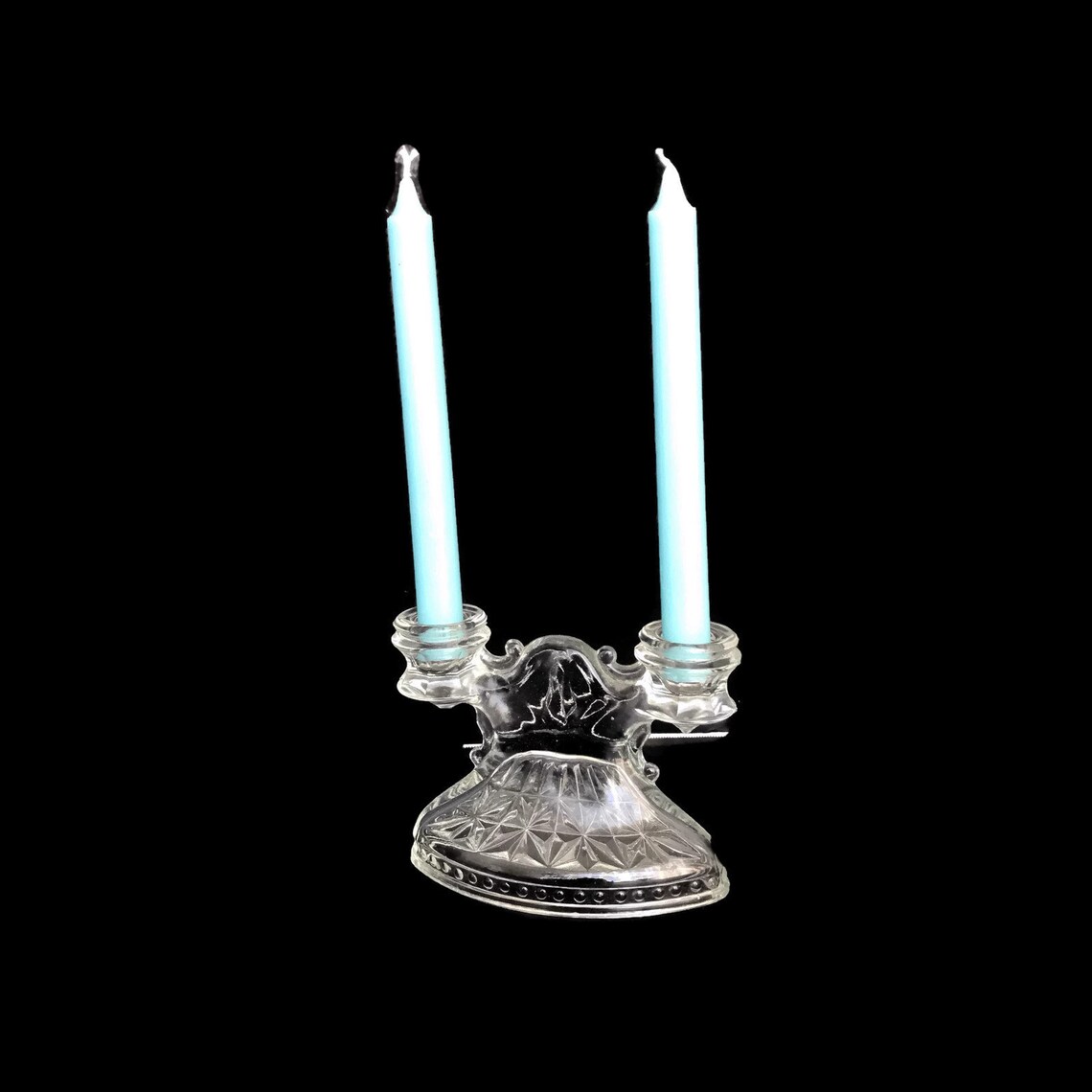 Vintage Crystal Glass Candle Holder Crystal Elegant Glass Etsy