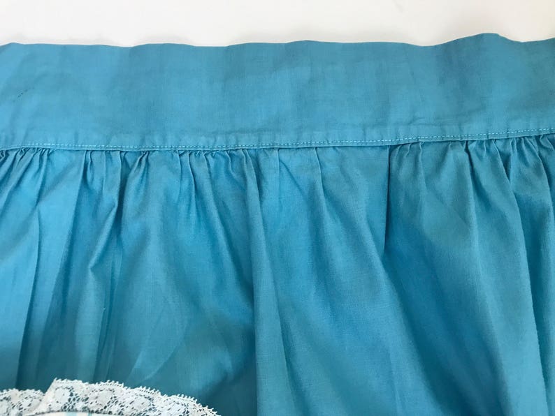 Vintage Cotton Kitchen Apron Half Apron Turquoise Kitchen Etsy