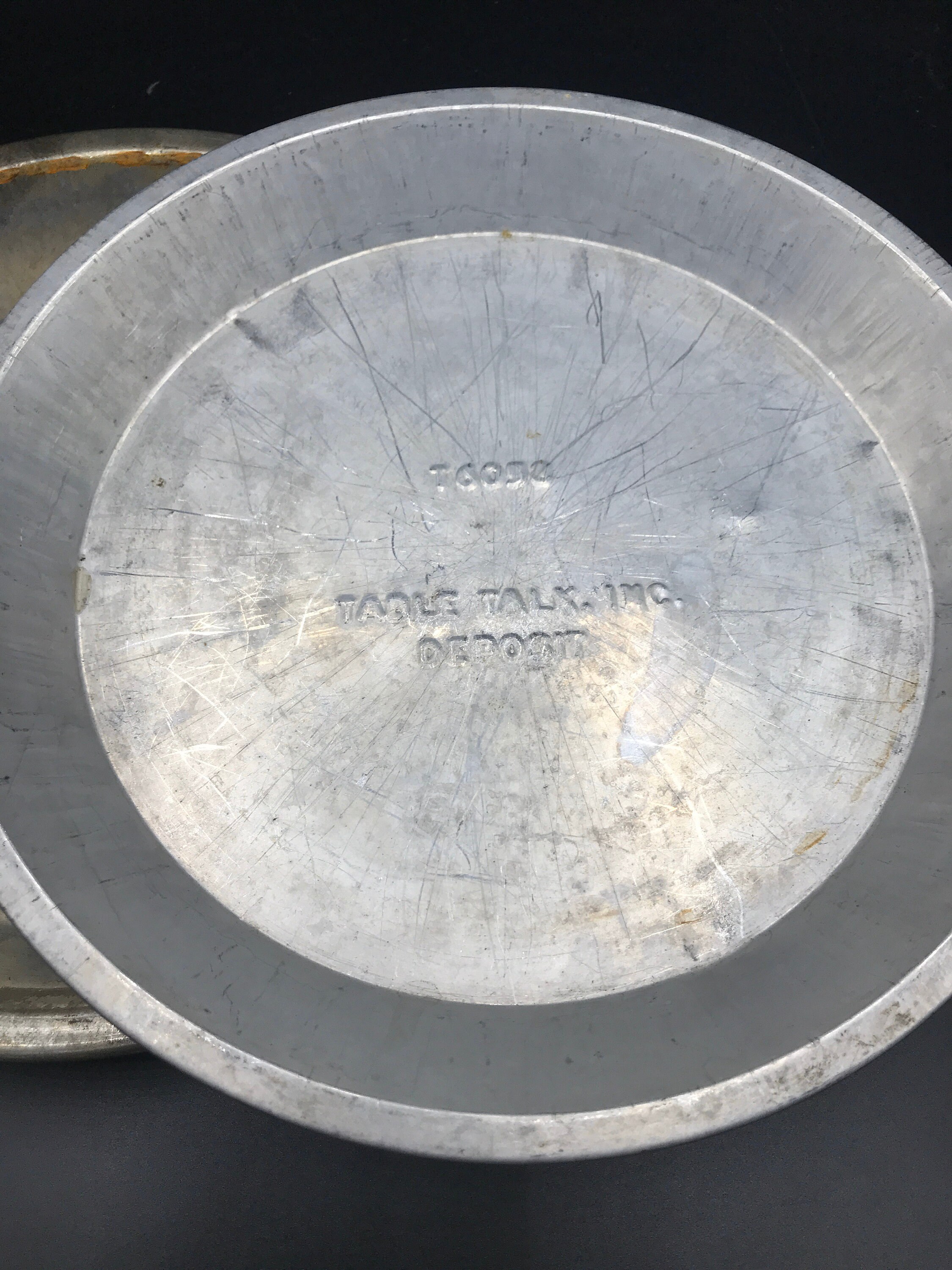 Vintage Tin Pie Plates Two Table Talk Metal Pie Tins Rustic Etsy