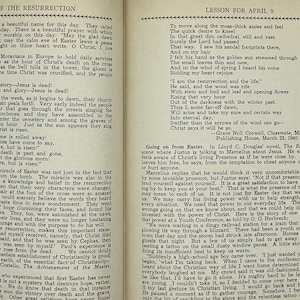 May include: A page from a vintage book with text about the power of the resurrection of Jesus Christ. The text is in black and white and the page is yellowed with age. The text includes a quote from Grace Noll Crowell, Classmate, Methodist Publishing House, March 23, 1940.