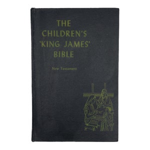 Bible vintage, Bible King James pour enfants, couverture rigide, 1960, Nouveau Testament illustré, histoires bibliques pour enfants, cadeau religieux chrétien