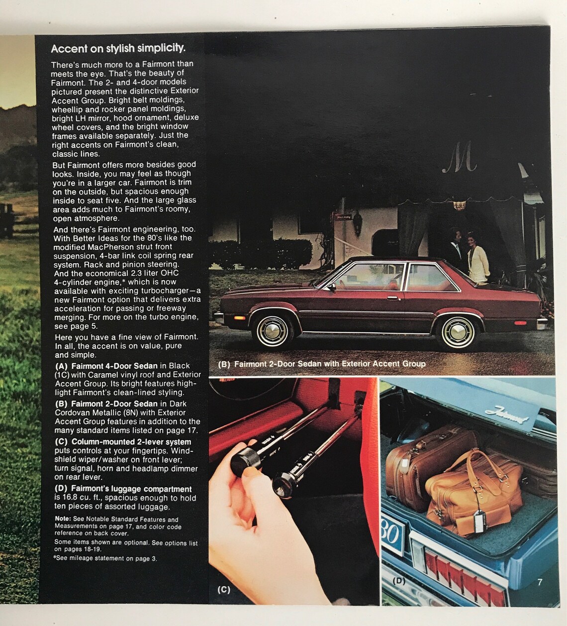 1980 Ford Fairmont Car Dealer Brochure 1980s Auto Vintage Car Etsy