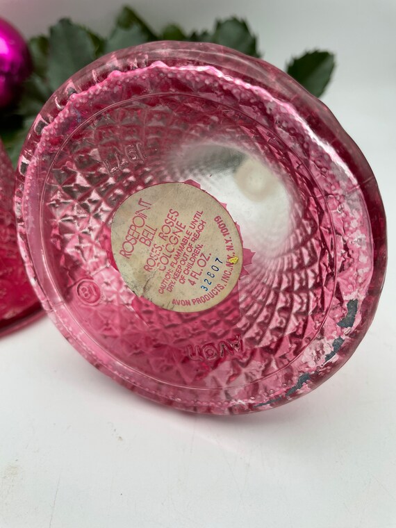 Vintage 1970s Avon Perfume Bottle, Pink Rosepoint… - image 4