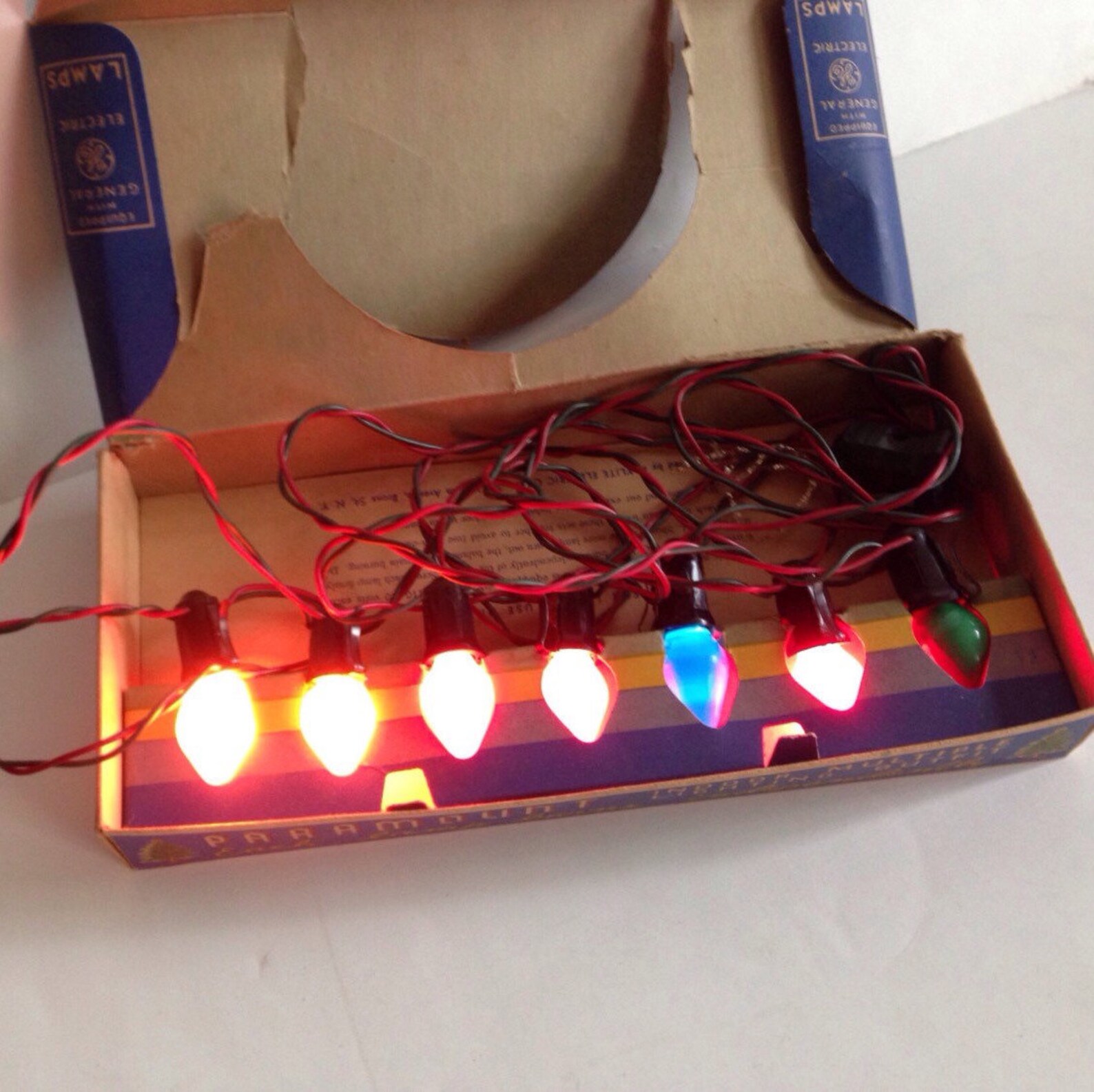 1950's Vintage Christmas Tree Lights Set Paramount General Etsy