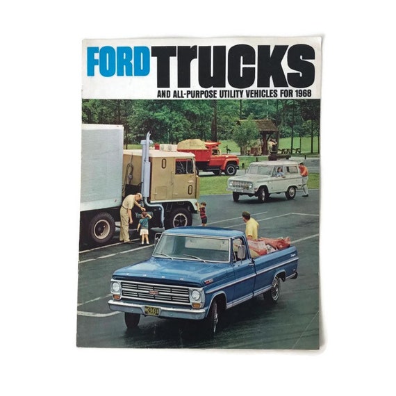 Vintage Ford Truck Brochure 1968 Utility Vehicles Car Dealer Brochure Classic American Truck Ford Truck Gifts Auto Memorabilia