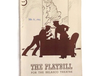 Vintage 1942 Playbill: "Plan M" Broadway Belasco Theatre Memorabilia