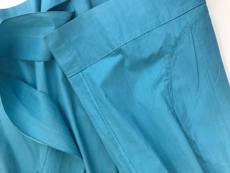 Vintage Cotton Kitchen Apron Half Apron Turquoise Kitchen Etsy