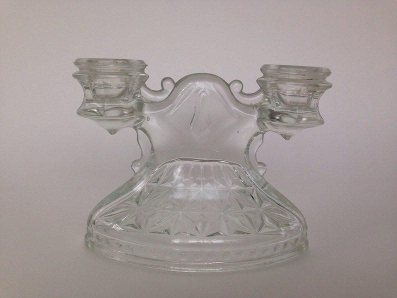 Vintage Crystal Glass Candle Holder Crystal Elegant Glass Etsy