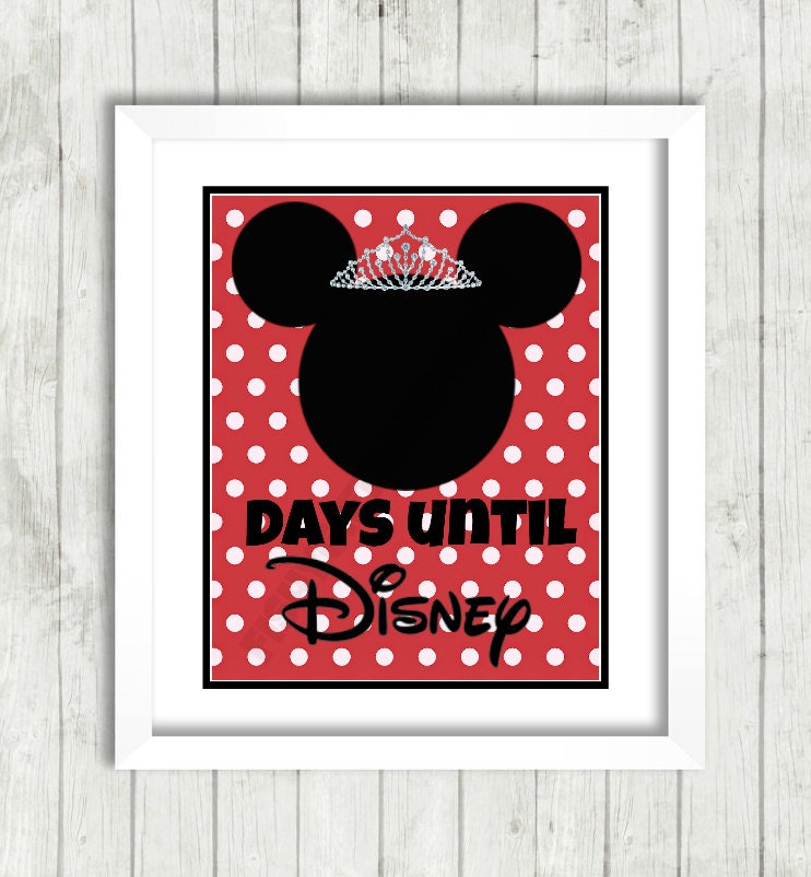 Days Until Disney Countdown Printable Mickey Minnie Ears ...