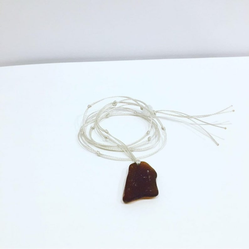 Sea Glass Puget Sound Knotted Cord Necklace