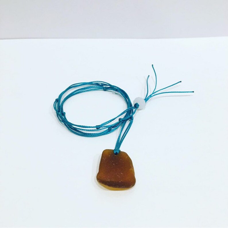 Sea Glass Puget Sound Knotted Cord Necklace