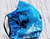 Face Mask with filter and nose wire, Blue Fabric masks, Reusable Dust mask