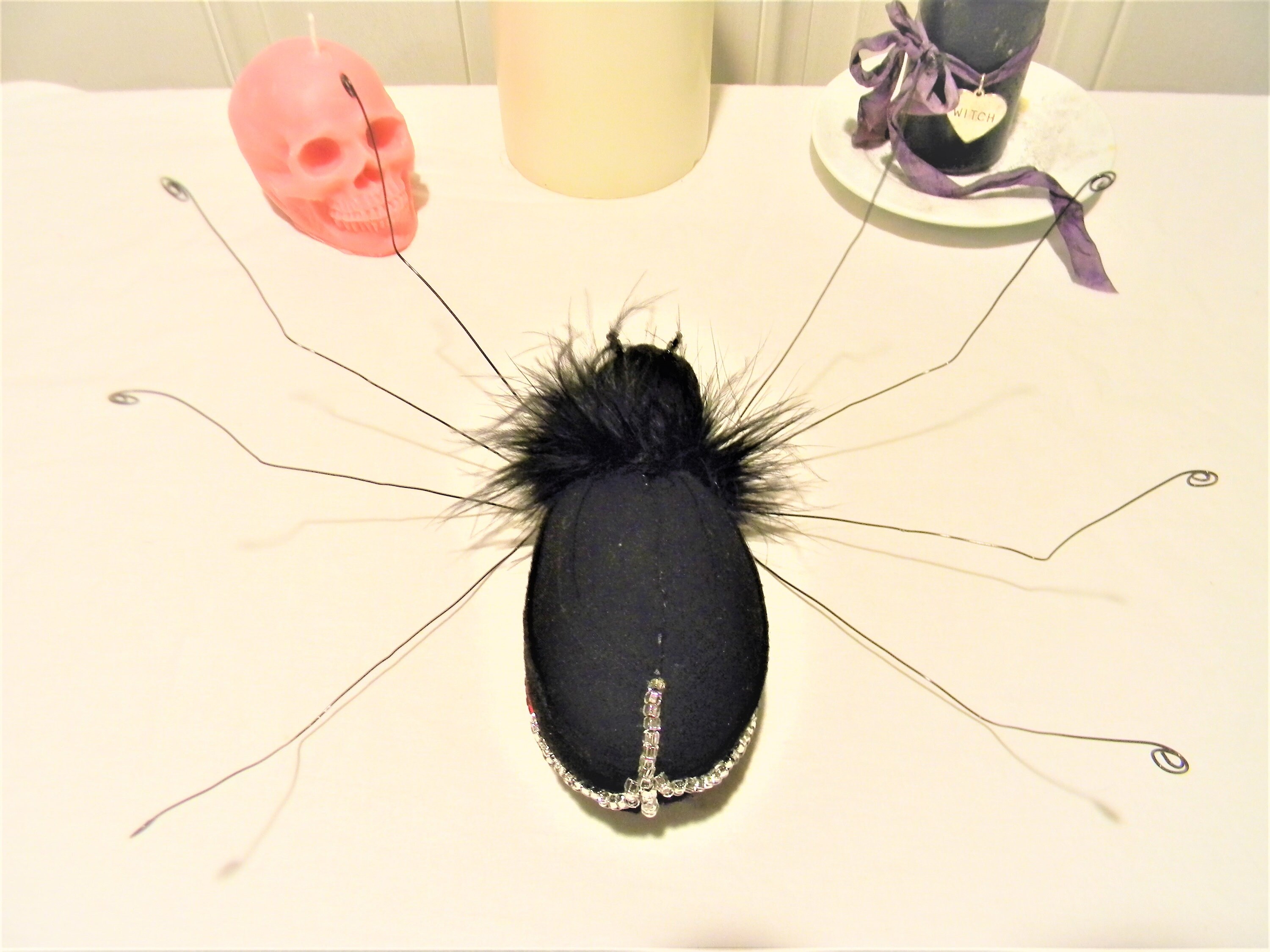 Handmade wire spider decor Textile spider art Soft sculpture | Etsy